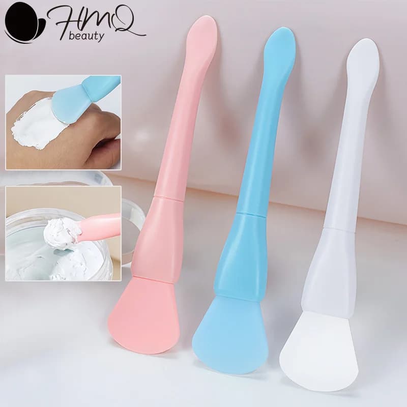 Spazzola per maschera facciale in silicone a doppia estremità riutilizzabile 2 in 1 Spazzole per pulizia manuale Maschere per il viso Applicatore Spatola Forniture per la cura della pelle