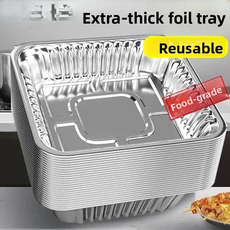 Air Fryer Special Aluminum Foil Tray Square Baking Oven Disposable Aluminum Box Roasting Tray Aluminum Foil Bowl