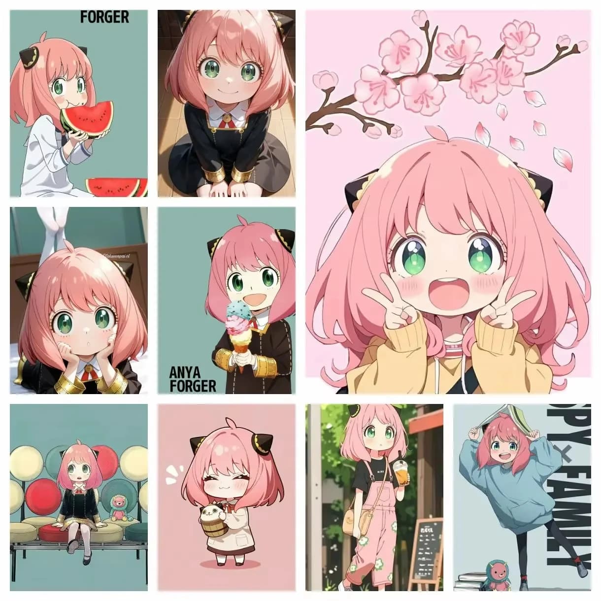 Anime Spy X Family Character Anya 5D DIY Full Square Round Diamond Painting Home Living Room Bedroom Bar Aesthetic Decoration