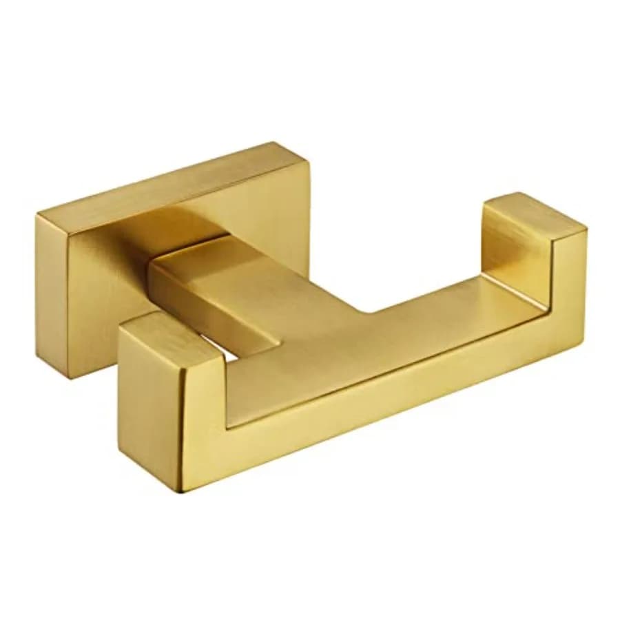 Double Robe Towel Hook, 304 Stainless Steel Bathroom Hand Towel Holder, Clothes Wall Hanger for Toilet Kitchen Cabinet