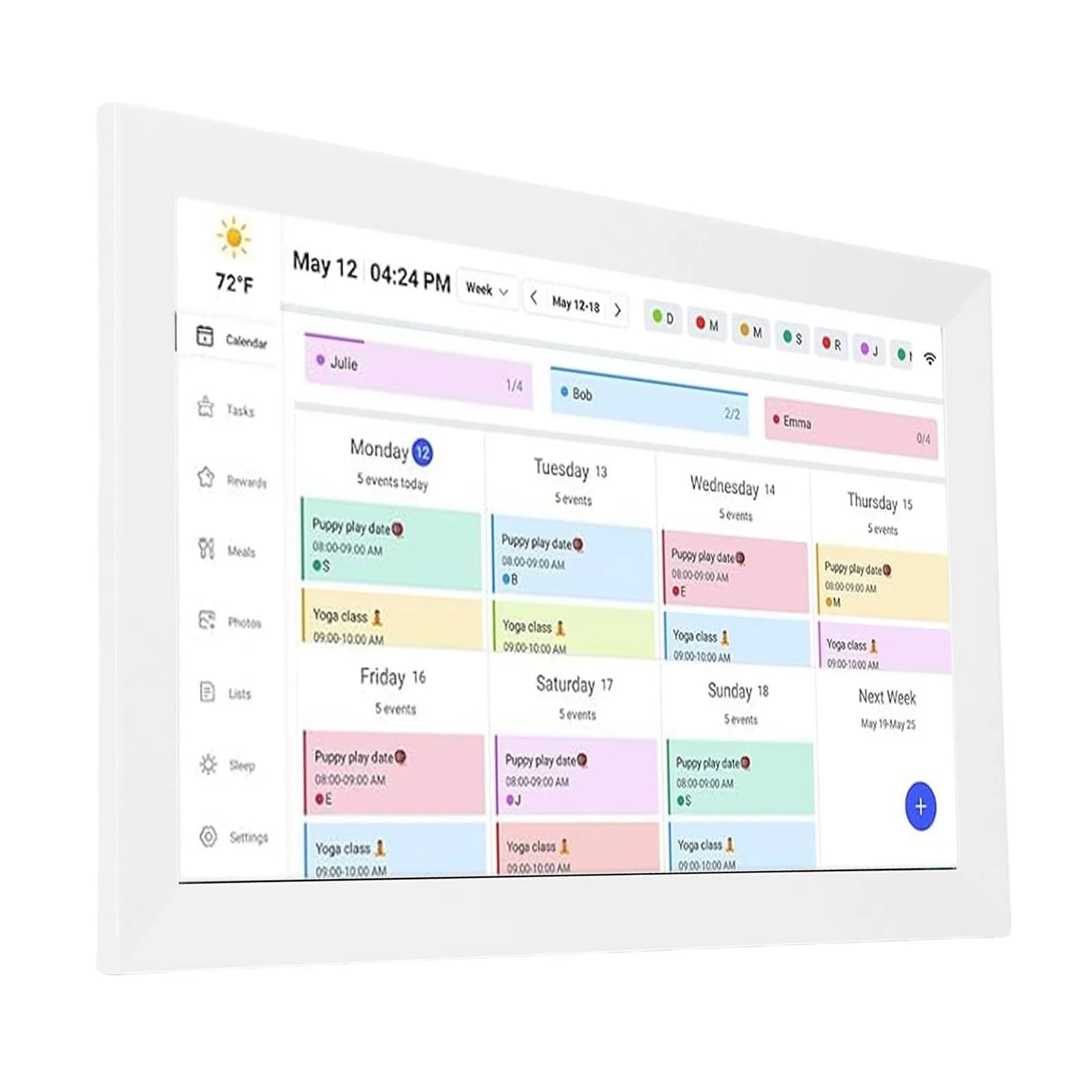 Calendario Elettronico WiFi Smart da 15,6 Pollici, Tabella delle Attività con Touchscreen, Controllo APP, Display Interattivo, Pianificatore da Parete