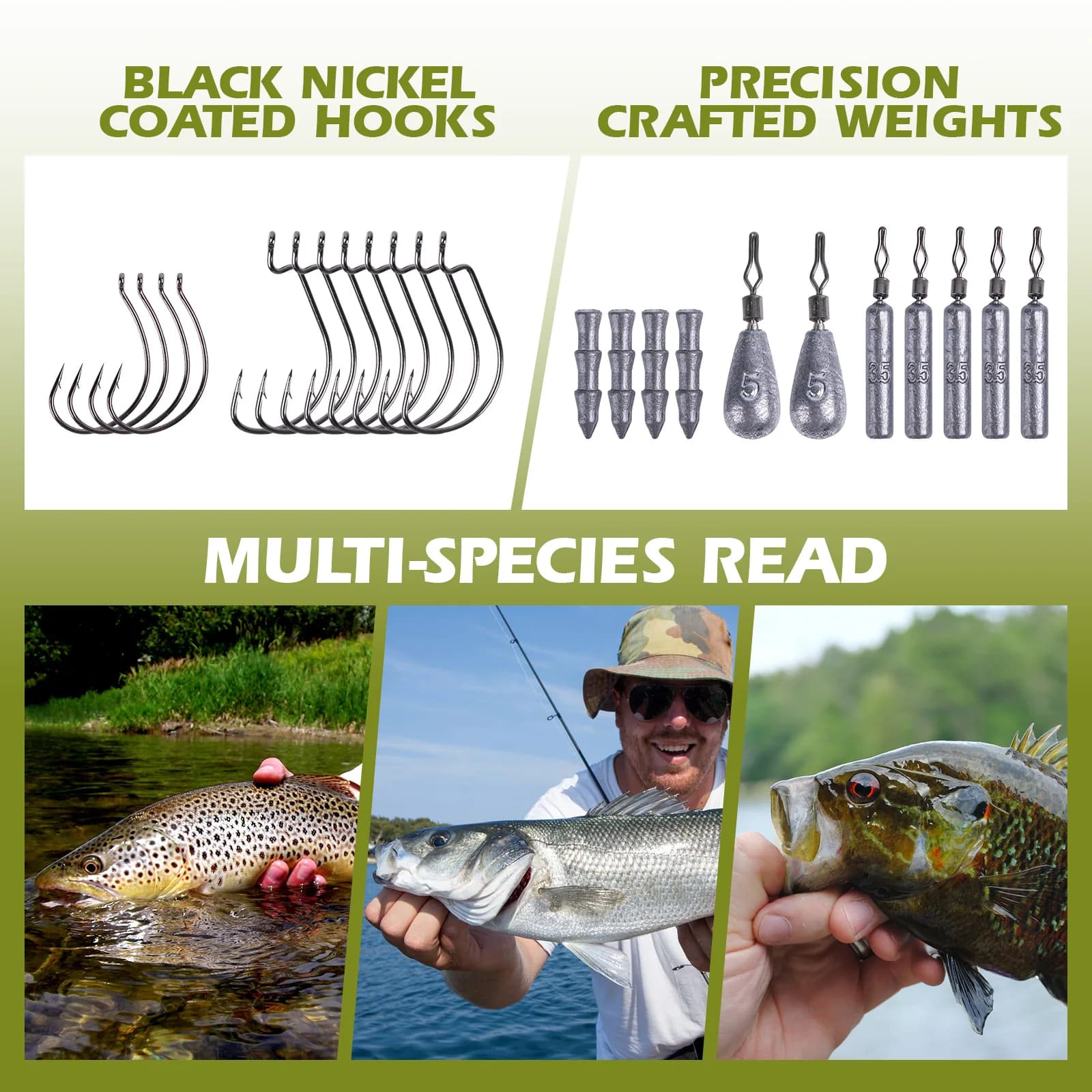 Kit di Accessori da Pesca Universali Goture 215 Pezzi - Ami da Pesca, Piombi, Girelle, Perline con Scatola Porta Attrezzi per la Pesca in Tutti i Tipi di Acque
