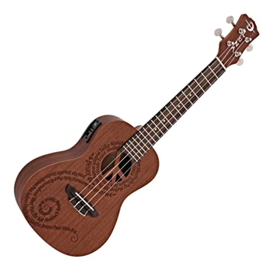 Ukulele Maluhia Peace Concert con borsa per il trasporto, finitura satinata naturale, per pratica domestica ed esibizioni, finitura calda naturale, design resistente.
