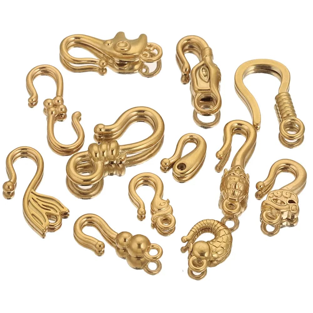 10 pcs / lot Stainless steel S Gold Jewelry creation Hook closures Fixing elements Nacklace bracelet connectors Jewellery creation Materials