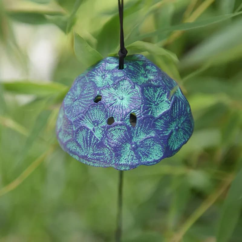 8cm Japanese Temple Nambu Cast Iron Iwachu Wind Bell Sculpture Hand Carving Garden Decor Wind Chime Statue