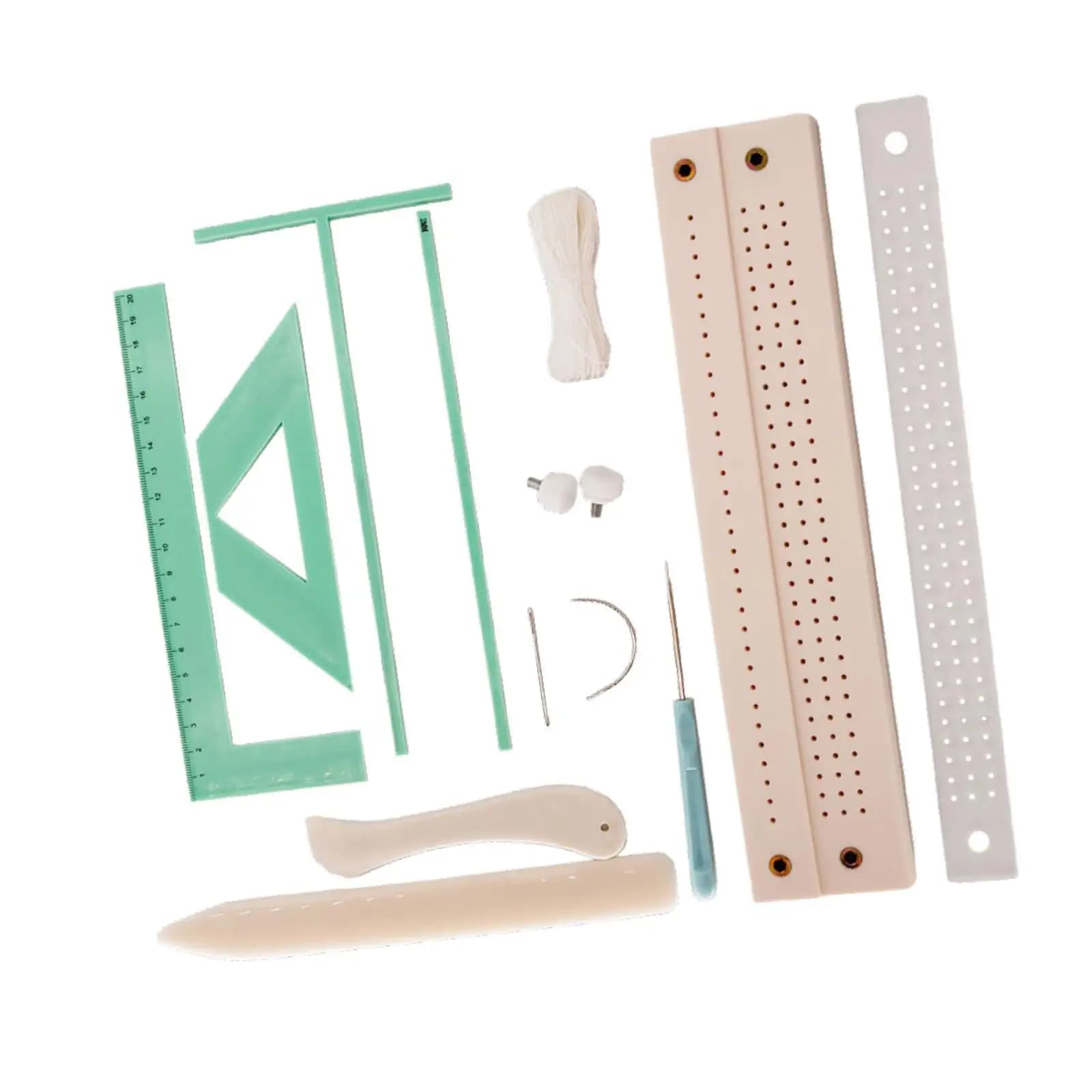 Book Binding Kit Starter Sewing Supplies Straight Curved Pin for Planners Scrapooking Pages Book Binding Cradle Punch Guide Set