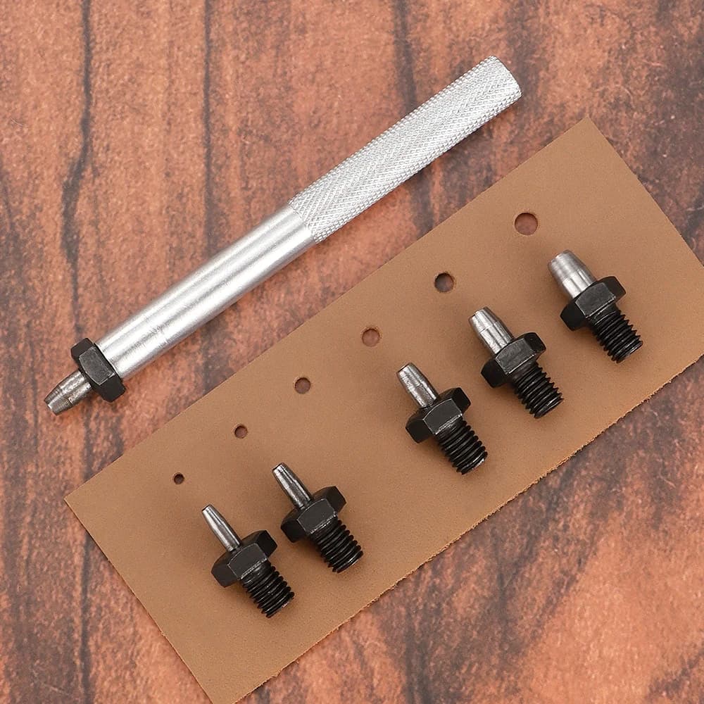 1 set of silent and durable and replaceable perforators, round punching machine of various sizes, diy leather bag punching and shoulder strap