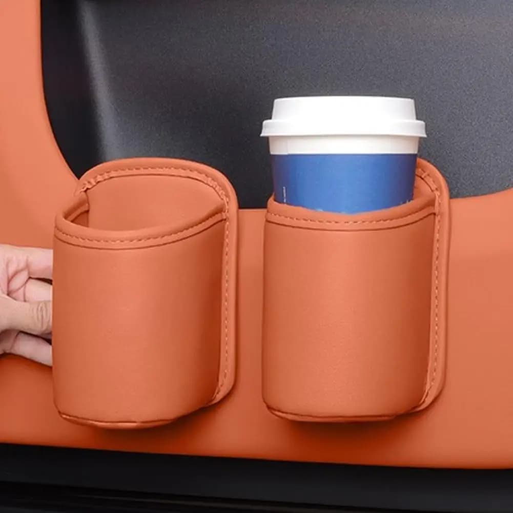Portabicchieri per porta auto Portabevande in pelle per autoveicoli Portaoggetti Accessori posteriori Organizzatore universale Sedile Auto Bin Cup Car P4F5