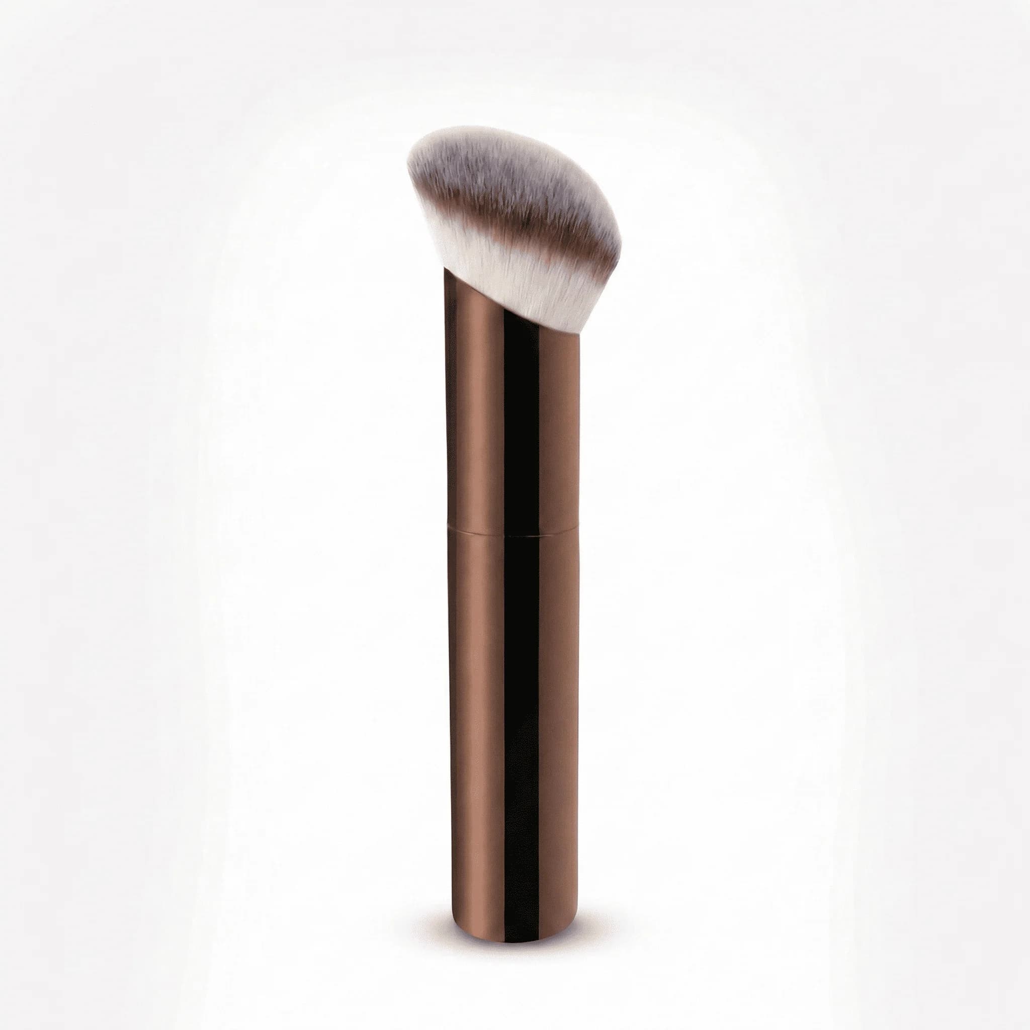 1 brush for portable retractable angled foundation, brush for makeup Kabuki synthetic soft for liquid foundation and cream