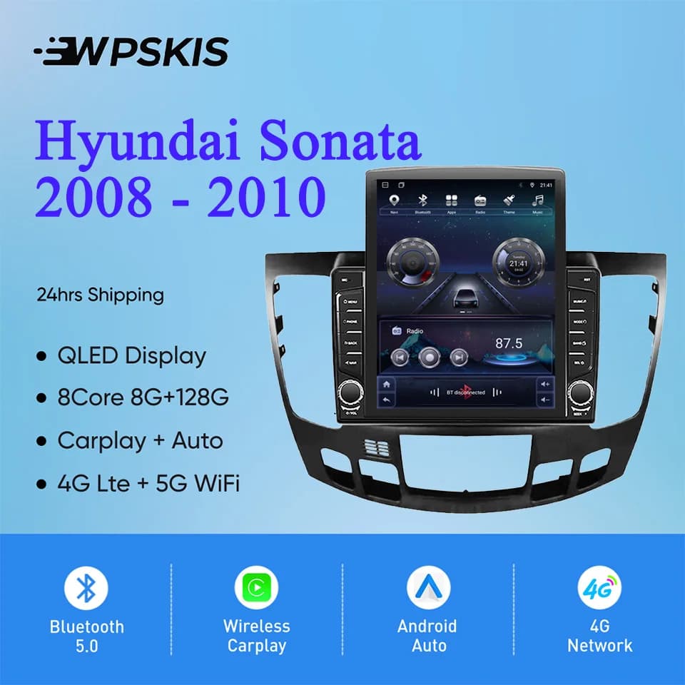 8G Ram Android 14 Autoradio Stereo Per Hyundai Sonata NF 2008 2009 2010 Auto Stereo Musica Video Lettore DVD Carplay Auto RDS DAB +