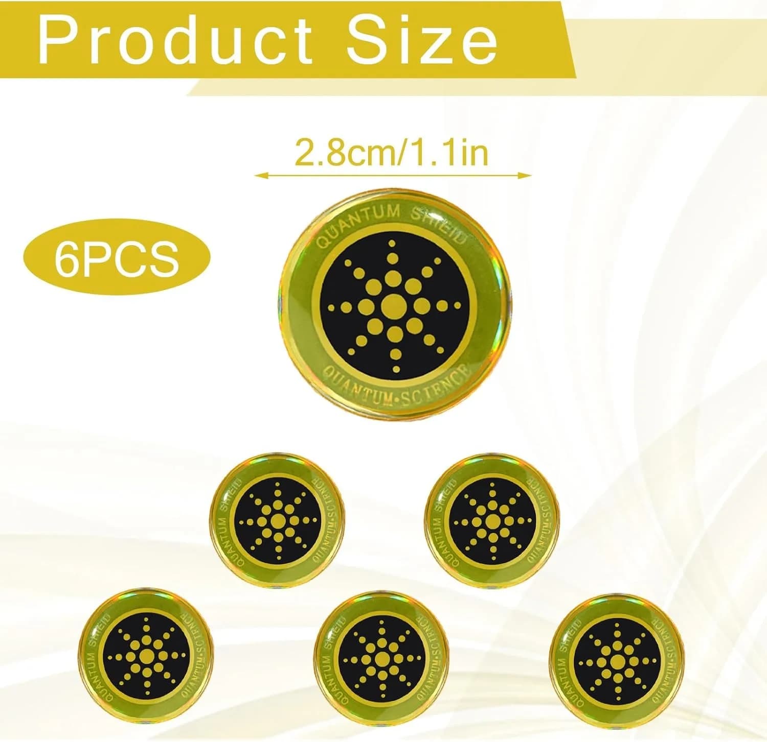 Cell Phone Protection Stickers, 6 Pcs Neutralizers Stickers for Smart Phones/Tablets/Laptops/Computer/WiFi/TV Electronic Devices (Gold)