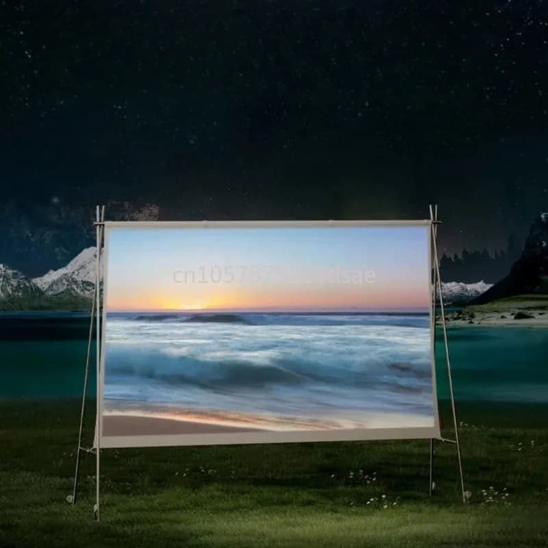 Outdoor Portable Projector Screen 70 Inch 16 9 Quick Installation Bracket Curtain for Home Theater Camping Party