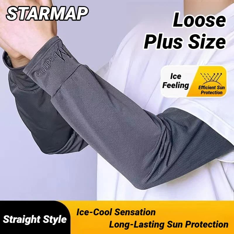 1 Men's Protective Sleeves Paio for Braccia, Anti-UV, Elastics, for Guide and Activities for Open, Light and Fresh, Model 2026