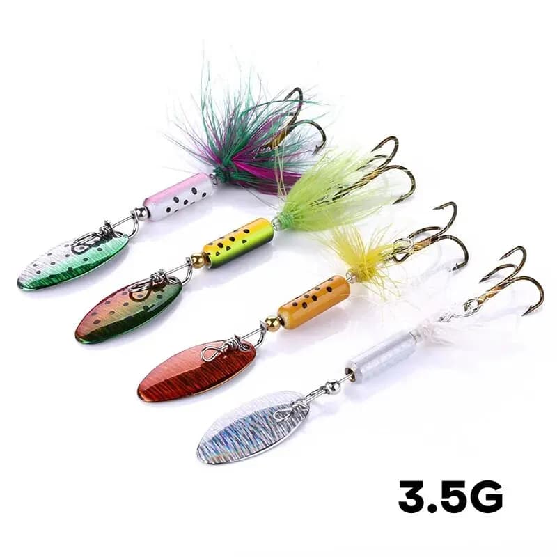 Metallo VIB Esche 1PCS 3.5g Piuma Paillettes Wobbler Vibrazioni Cucchiaio Esche Da Pesca Bass Esca Dura Artificiale Cicala Attrezzatura Da Pesca