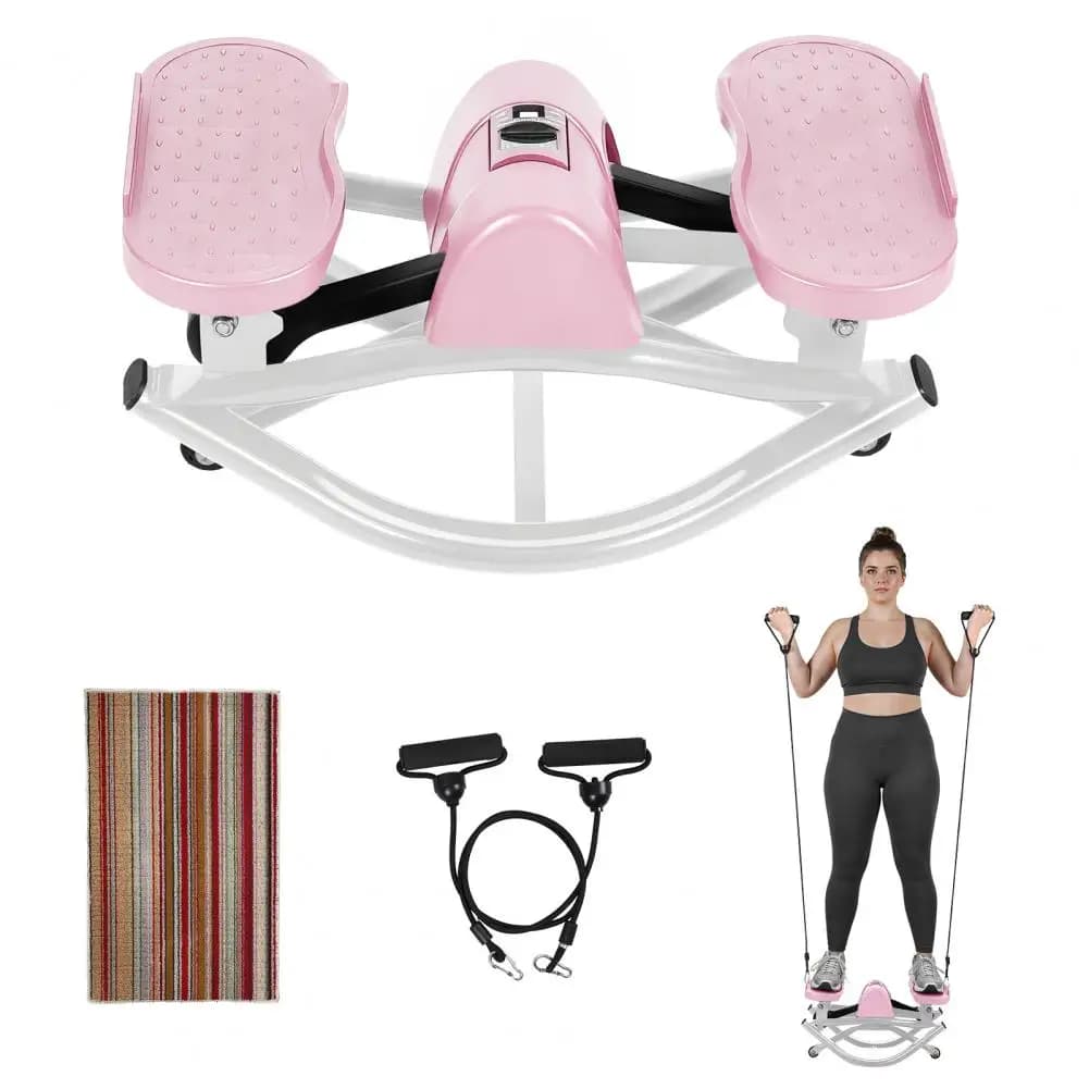Stepper laterale a basso impatto con bande di resistenza e monitor LCD, attrezzatura da palestra per gambe, glutei e addominali