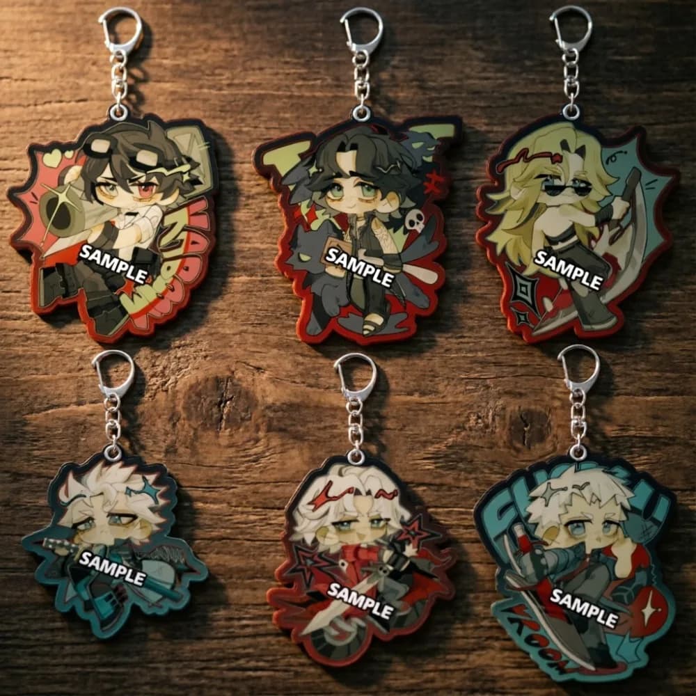 Portachiavi in acrilico da 5 cm per DMC Dante Nero Trish Vergil, accessorio personalizzato per giochi, cartone animato, per zaino, regalo creativo