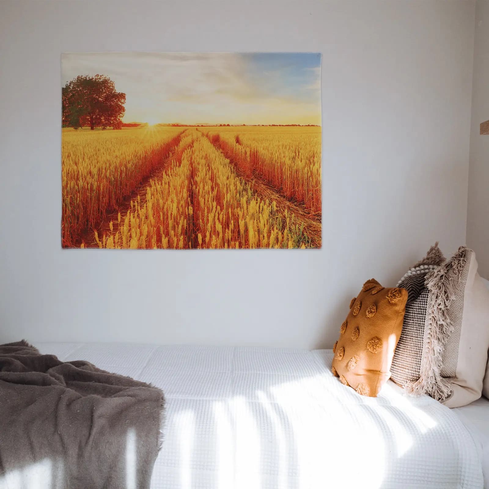 Arazzo Decorativo da Parete con Stampa Paesaggistica per Soggiorno e Camera da Letto, Dimensioni Adatte, Ornamento per la Casa, Pendente Decorativo