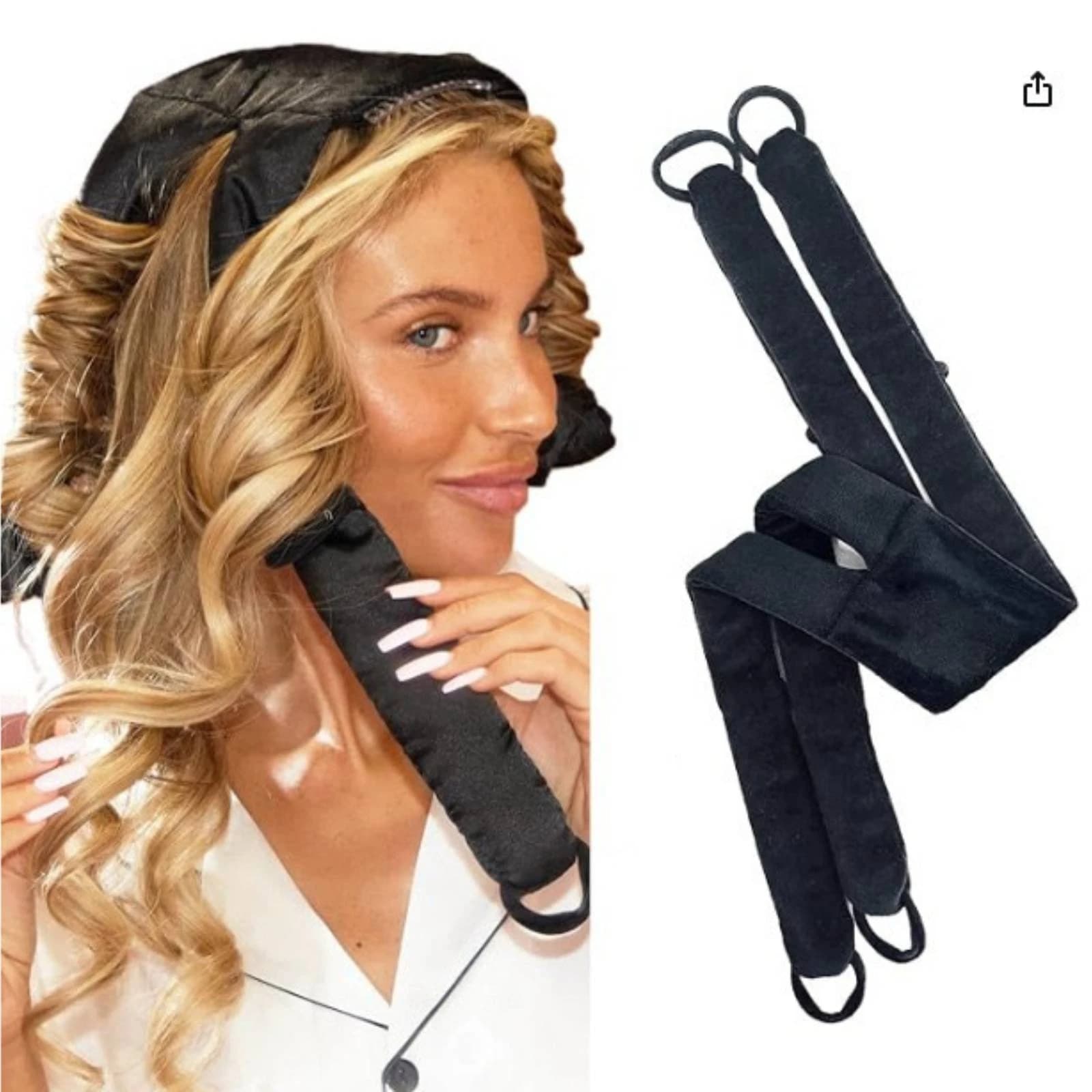 Heatless Curling Rod with Comb No-Heat Heatless Hair Curler Overnight Hair Curler Damage-without Heat Soft for Women