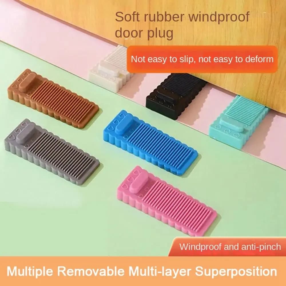 Creative PVC Door Stopper Wedge Safety Floor Holder Wall Protectors Anti Collision Doorstop Home