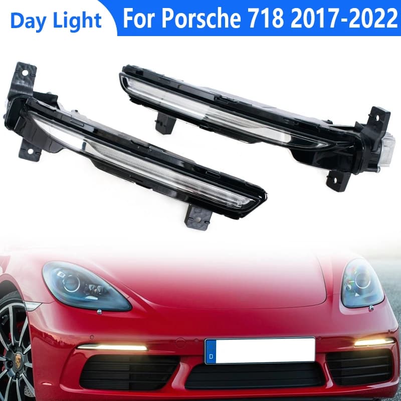 Car LED DRL Fog Lights Front DRL LED Daylight Running Lamp For Porsche 718 2017 2018 2019 2020 2021 2022 982953041B 982953042B