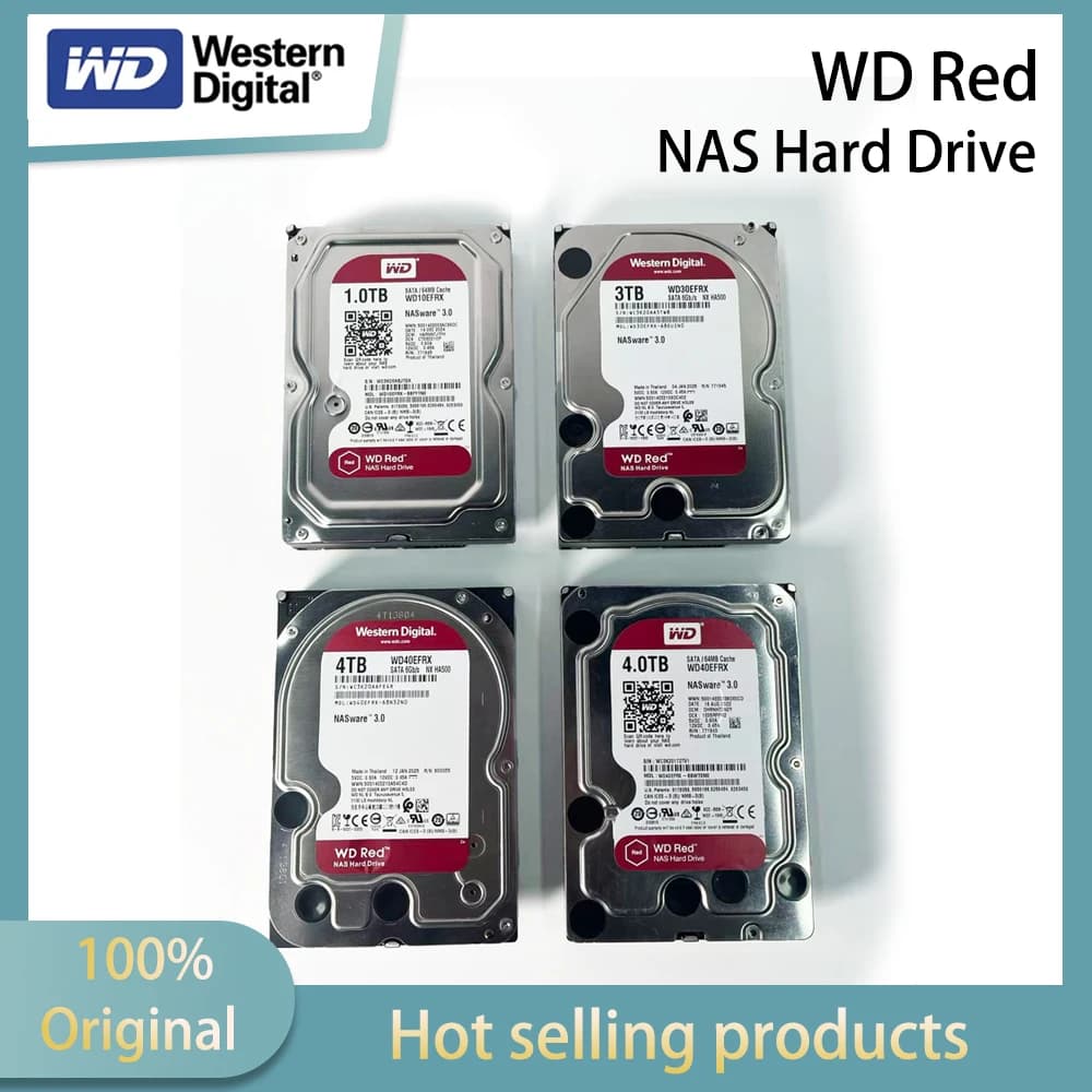 Western Digital 1TB 2TB 3TB 4TB WD Red NAS Disco Rigido Meccanico 5400 RPM 64MB SATA 3.5 Pollici Disco Rigido Dedicato per NAS WD40EFRX