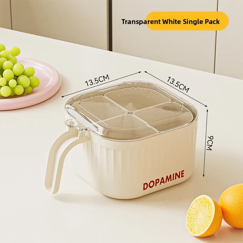 Set di barattoli per spezie da cucina a quattro scomparti, contenitori creativi per la conservazione, porta sale e pepe, in materiale diverso dal PP.
