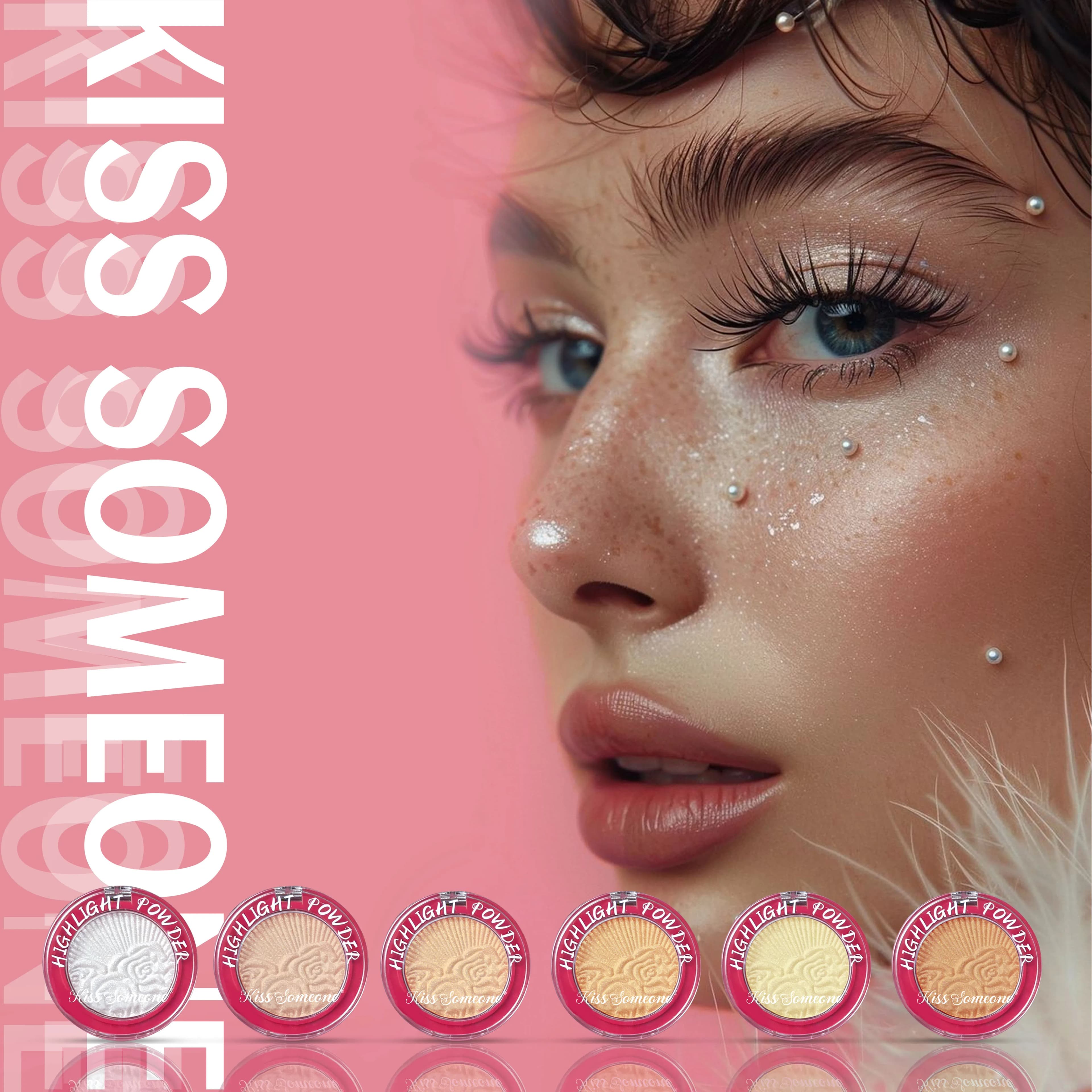 Highlighter, Intensely Pigmented for a High-Impact Dewy Finish Highlighter, Powder Highlighter Makeup, High Glossy Illuminator