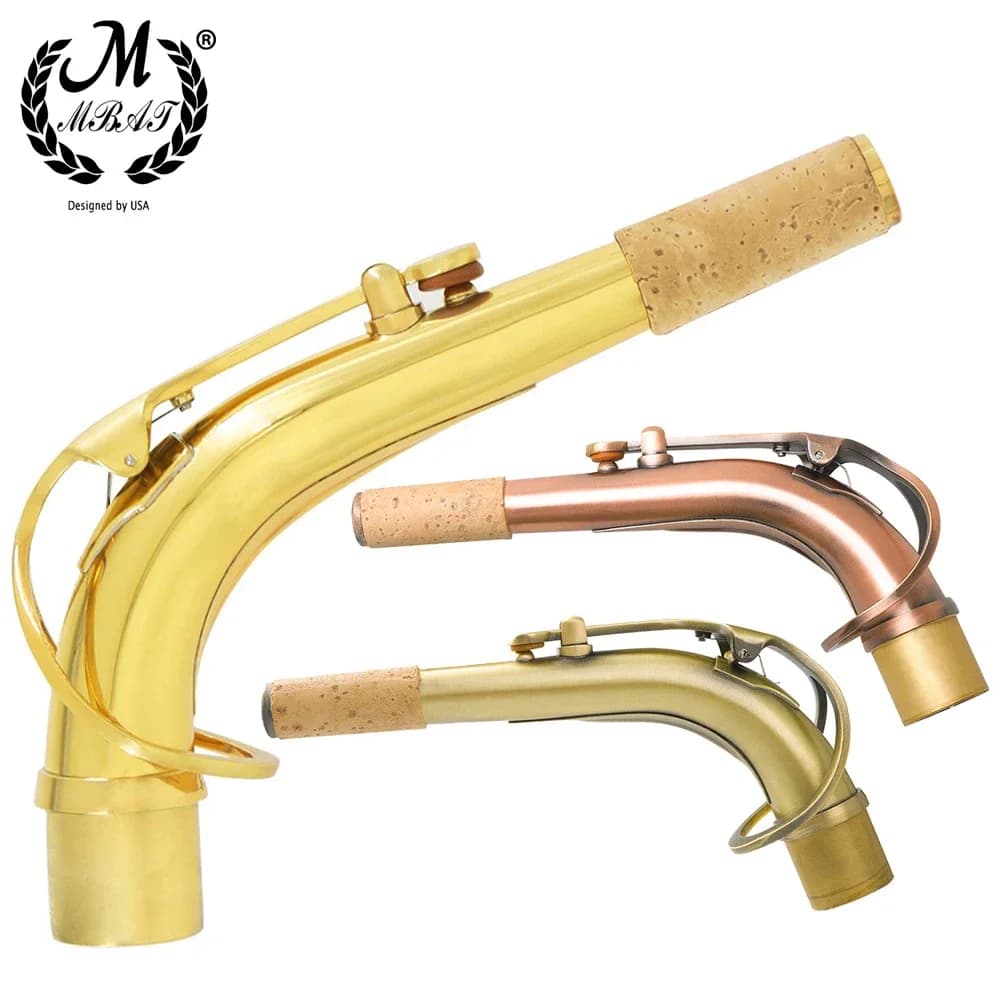 M MBAT Saxe Curved Neck Alto Saxophone Bend Neck Brass Material Sax Woodwind Instrument Accessory 24.5mm