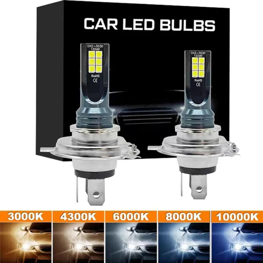 2 Pz Super Luminoso H4 H7 Ha Condotto La Lampadina Del Faro Dell'automobile Del Motociclo H1 H3 H8 H9 H11 Auto Fendinebbia 9005 9006 HB3 HB4 Luce 12v 24V 80W
