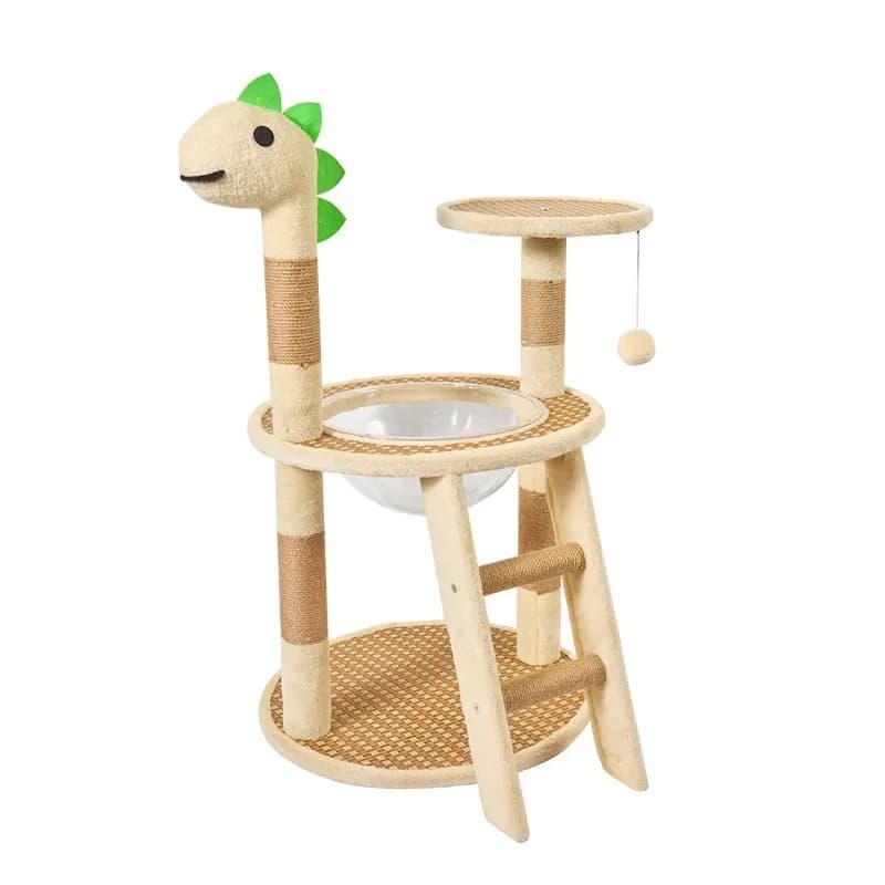 La nuova piccola struttura da arrampicata della serie Dinosaur, tappetino in rattan di flanella, la struttura da arrampicata per gatti non occupa di un'area