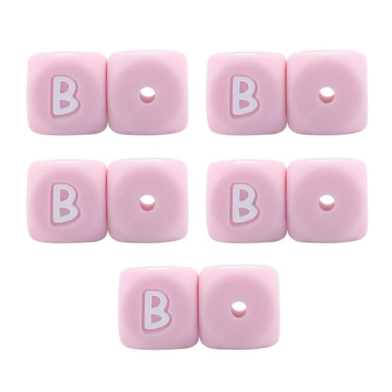 Perline alfabeto con lettere cubiche 10 pezzi sfusi giocattolo massaggiagengive in silicone fai da te perline 15UB