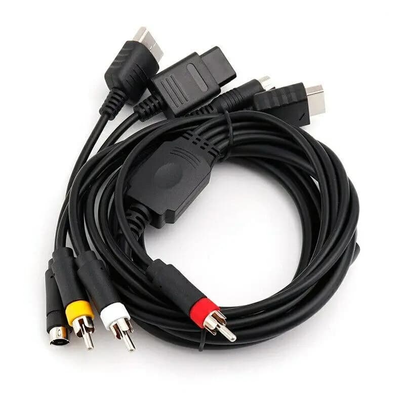 Cavo S-Video AV multi in 1 per console di gioco Sega Saturn SS DC PS1 PS2 SNES SFC N64 NGC