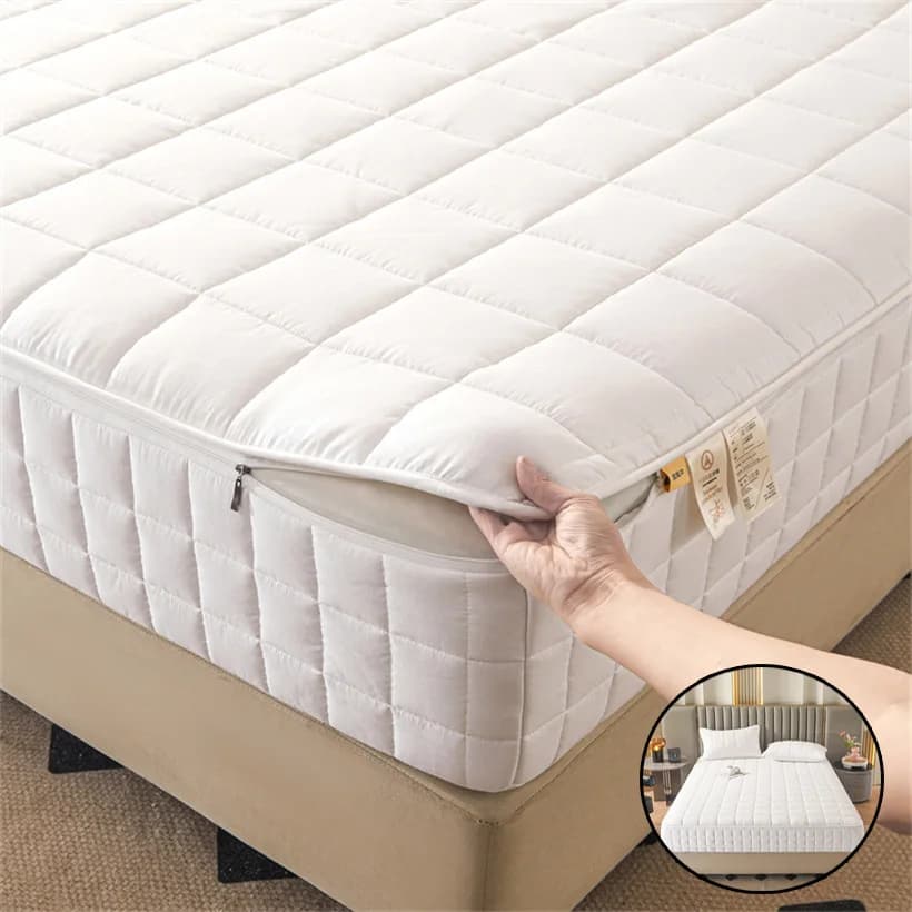 Six Side Cover with Hinge, Mattress Cover, All Inclusive, Breathable and Soft, Bedding with Elasticized Corners