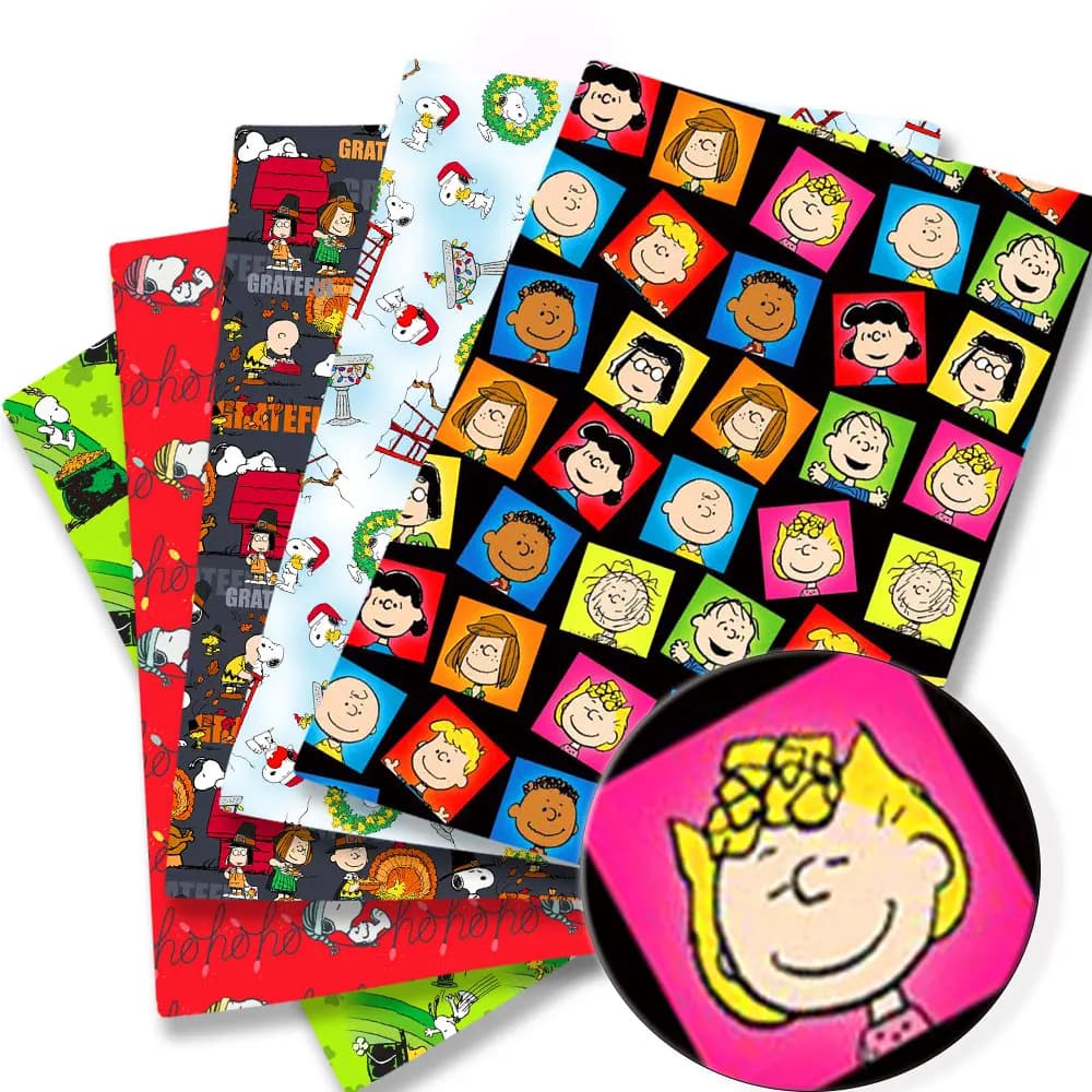 Tessuto Snoopy TAKARA TOMY 140x50CM, Stoffa Stampata a Cartoni Animati per Patchwork, Tessile per Casa, Cucito, Abiti per Bambole, Tende