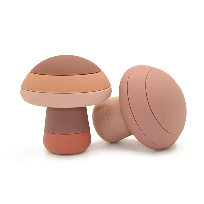 Set di 6 Massaggiagengive Morbidi in Silicone per Neonati, Blocchi da Costruzione in Silicone a Forma di Frutta e Geometrici, Giocattoli Educativi Pieghevoli, Regalo per Neonati