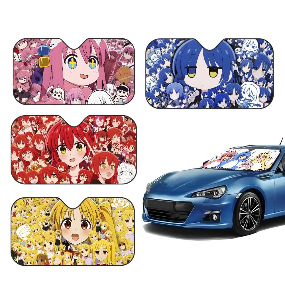 Anime B-bocchi The Rock Cartoon Parasole per auto Copertura per finestrino anteriore Parabrezza Parasole Protezione visiera per auto Accessori interni