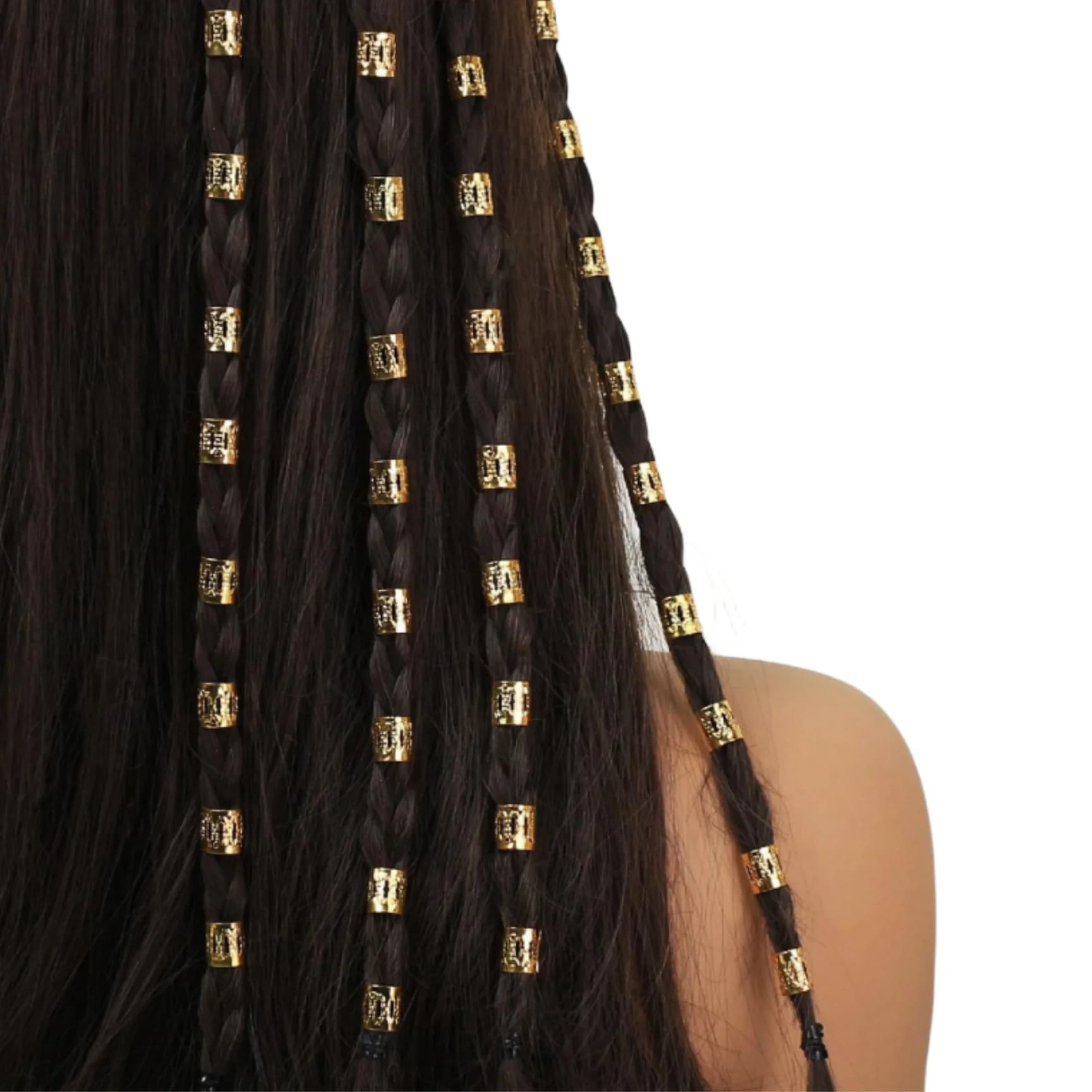 50/100 pcs DIY dig out ring for hair, Dreadlocks beads hair braid rings Clip Dread hair woven cuffs metal decoration/accessories