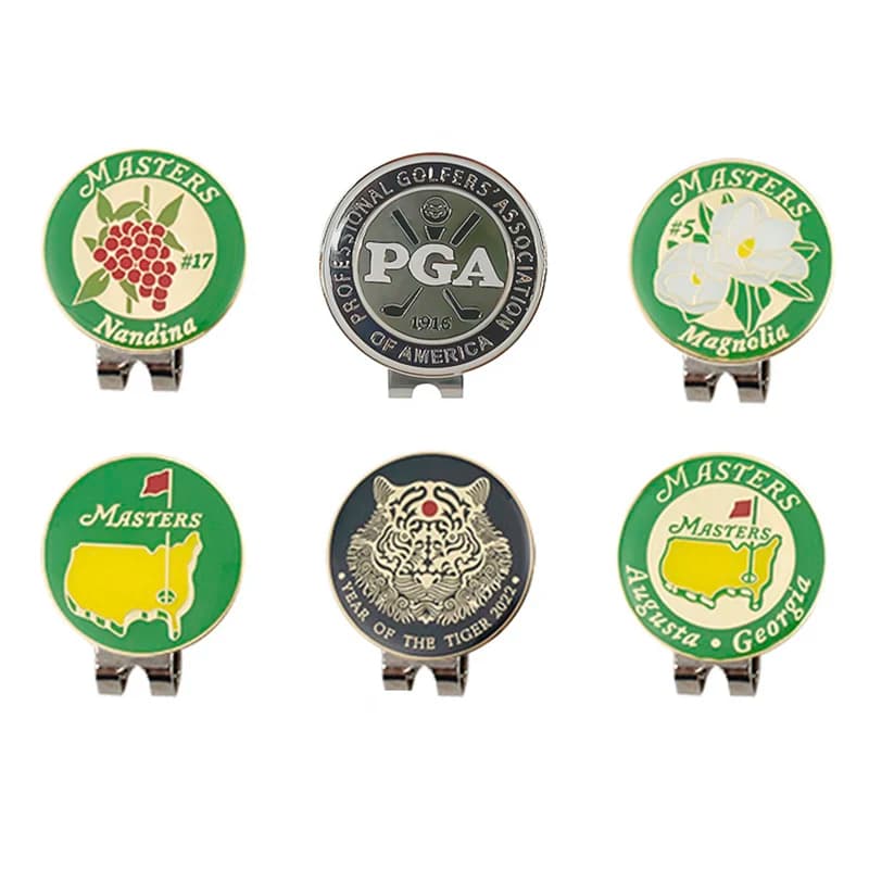 6 pz/set pennarello per pallina da golf clip per cappello clip magnetica per cappello da golf clip per berretto da golf in metallo rimovibile segna la posizione della palla accessori da golf