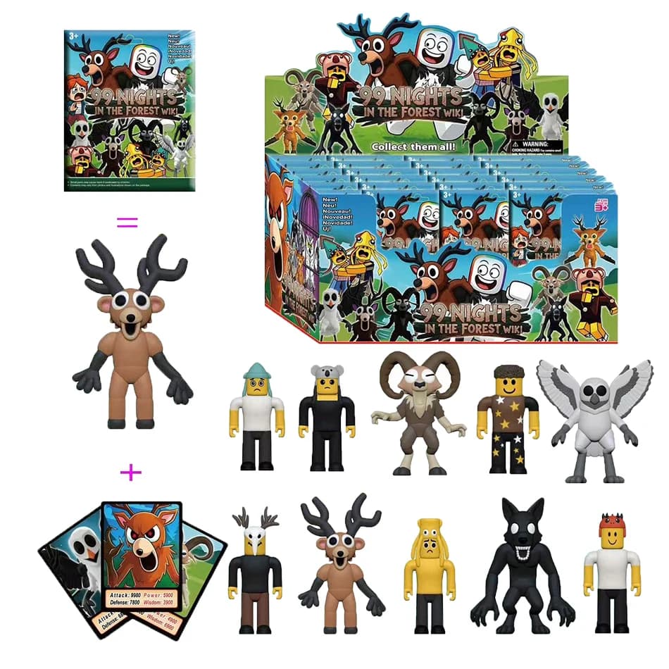 Gift 1-24p Nights in The Forest blind box Figures Figurine Owl Goat Wolf Deer 99 Nights in The Forest Figurine Plastic Toy Gift