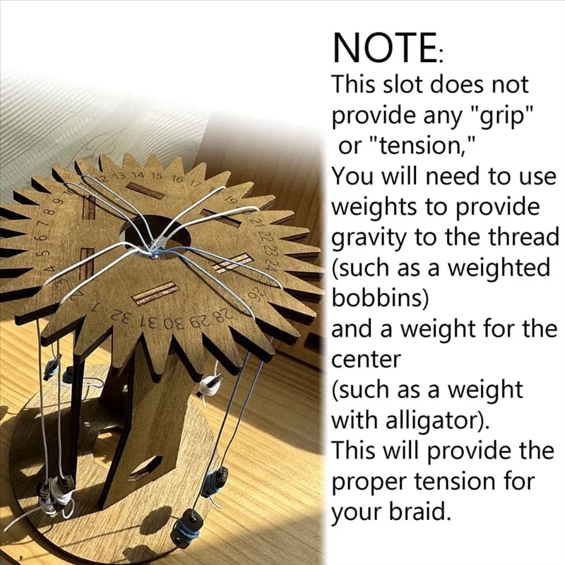 Weaving String With Wooden Handles DIY, Wood Braiding Disk For Friendship Bracelet Looms Slot Kit DIY Hand Rope Braiding-BAAX