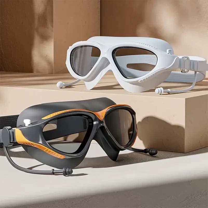 Large frame swimming goggles anti-fog professional high-definition swimming goggles adjustable wide field of vision for men and