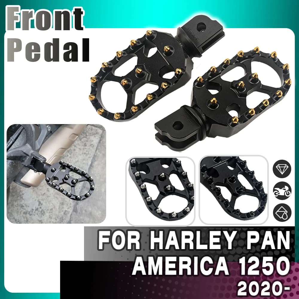 Pedale pedane moto in alluminio CNC per Harley PAN AMERICA 1250 Special 2020- PA1250 360 ° Poggiapiedi per cavaliere anteriore rotante