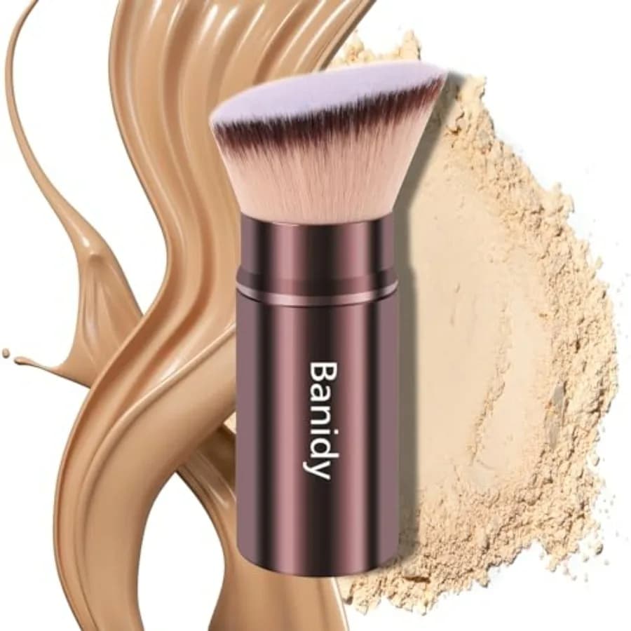 Kabuki Brush for the Face Travel, Portable and Perfect for Fondotinta, Fard in Powder, Bronzer
