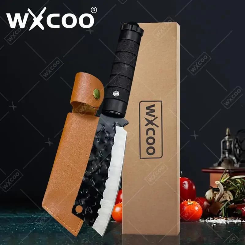 WXCOO Multi-functional bone knife Fruit and vegetable slicer Chopper Forged hammered kitchen knife High hardness sharp meat cutter