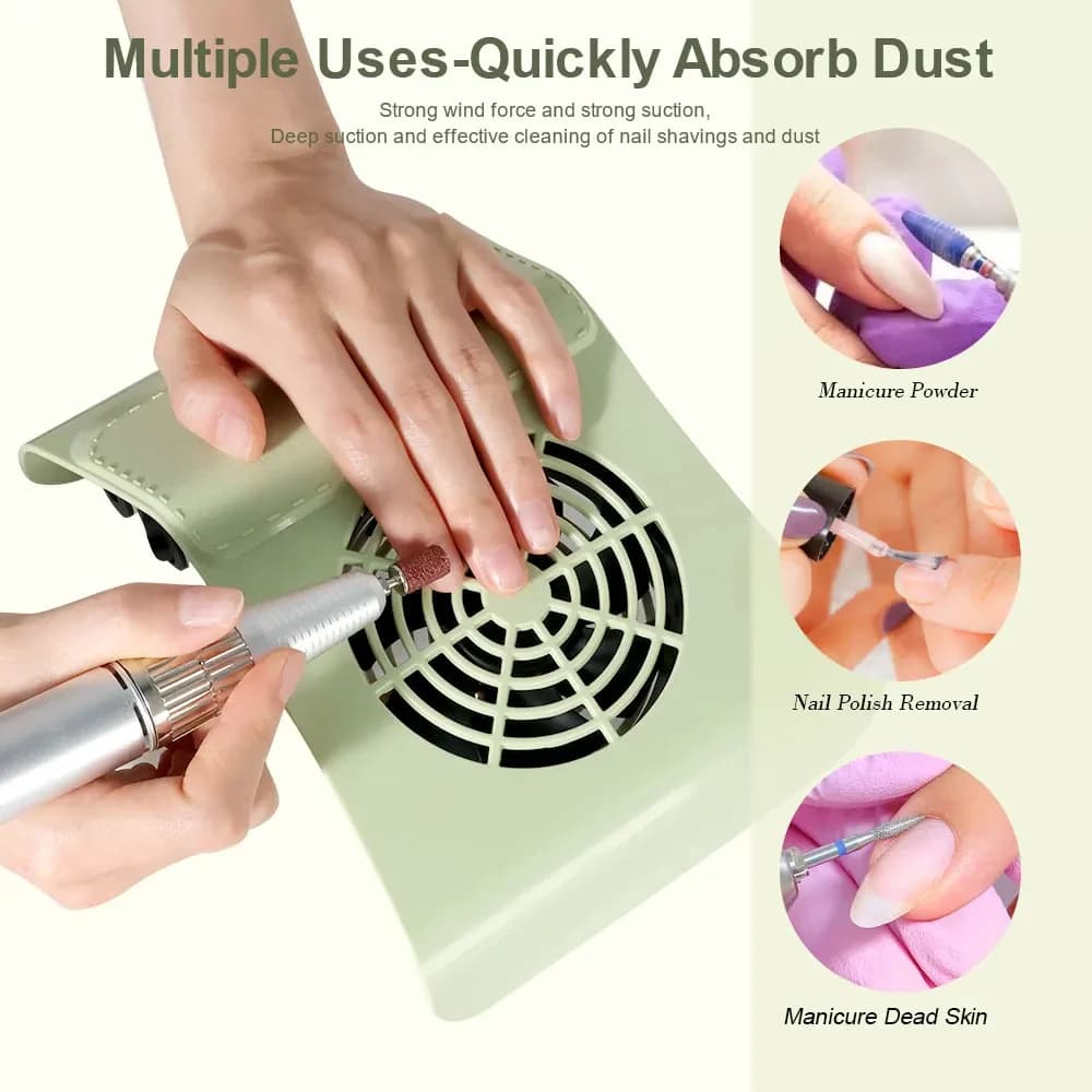 Professional nail dust collector vacuum cleaner - Low noise manicure dust extractor with strong suction fan for beauty salon and home use