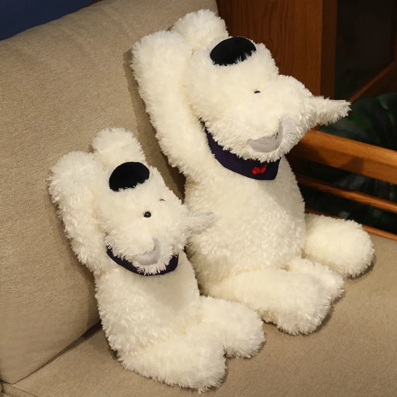 Adorabile pelo soffice West Highland Cucciolo bianco Cuscino Simpatico cartone animato Peluche Bambola per animali domestici Cuscino Arredamento della camera Regalo di compleanno