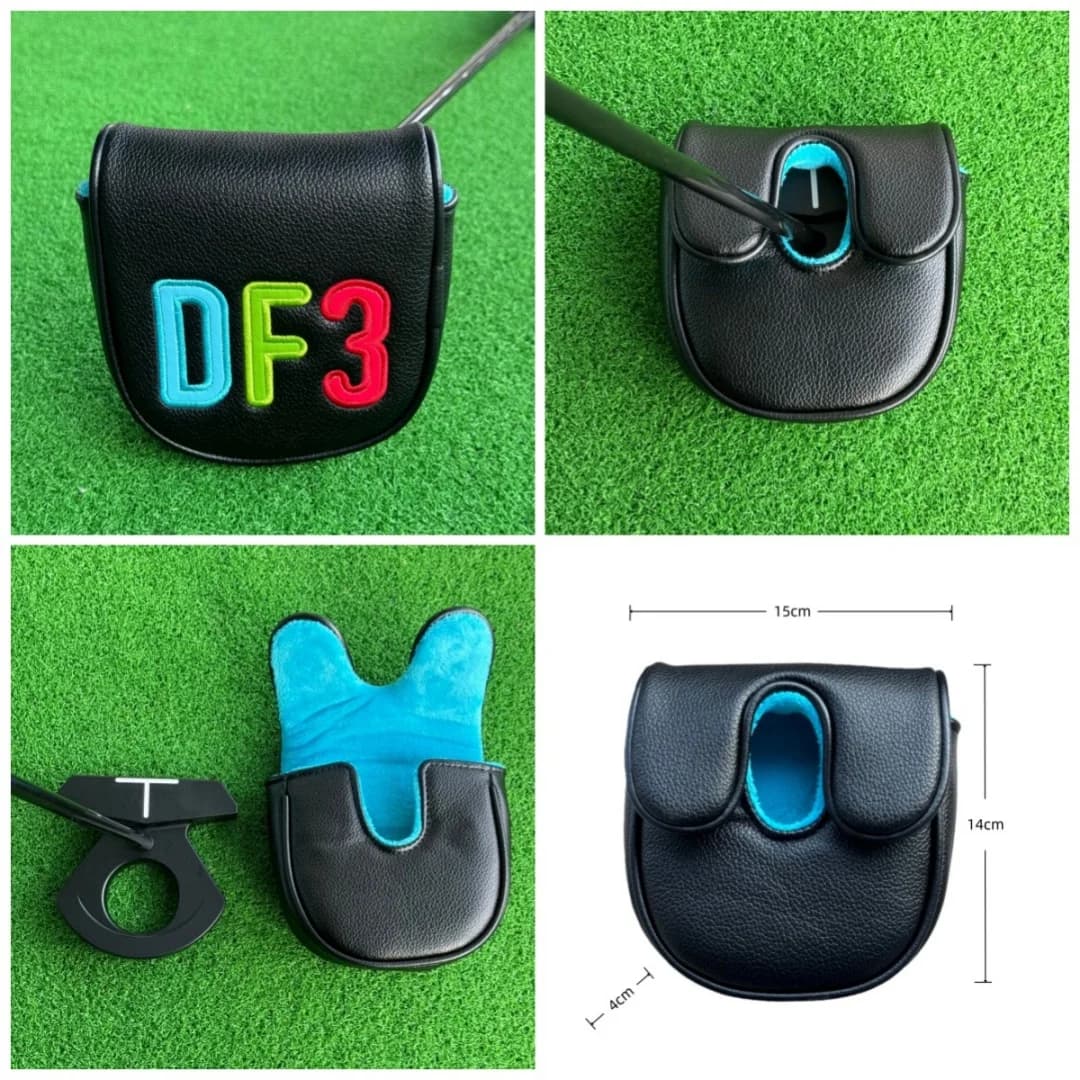 For DF3 Center Shaft Mallet Putter Covers Putter PU Leather Headcover Magnetic Closure Golf Club Covers Mallet Putter Covers