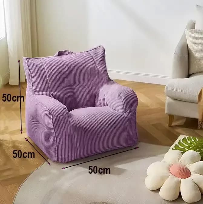 Sedia a sacco in morbido velluto a coste peluche personalizzata per bambini e adulti Cuscino da viaggio rilassante colorato per casa, ufficio e soggiorno