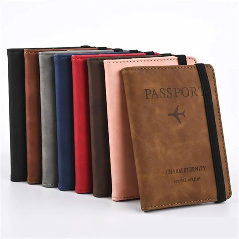 Portamonete Borsa portaoggetti con blocco RFID Accessori da viaggio ID Carta bancaria Passaporto Libro Copertina per passaporto Custodia per passaporto