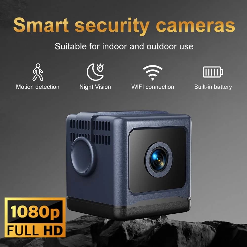 Telecamera di Sicurezza Wireless HD 1080p 140° ° Sistema di Sorveglianza per Uso Domestico con Monitoraggio Mobile Wi-Fi e Scheda da 64GB